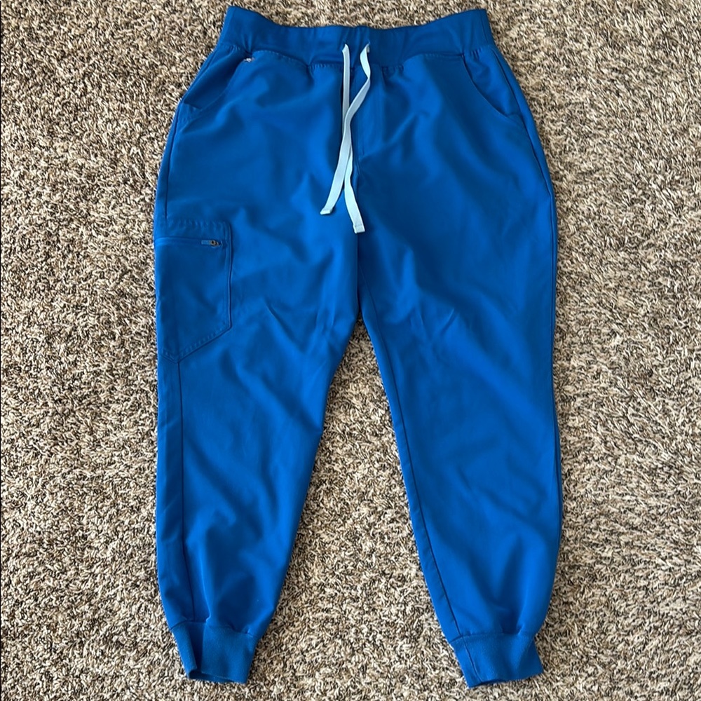 Figs scrub pants high waisted Zamora royal blue size large petite